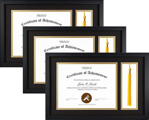 Amazon.com - Golden State Art, 11x17.5 Black Diploma Frame with Tassel ...