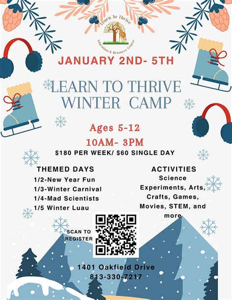 Learn To Thrive Winter Camp, 1401 Oakfield Dr, Brandon, 2 January to 5 ...