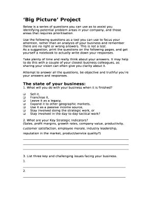 Big Picture Project Doc Template | pdfFiller