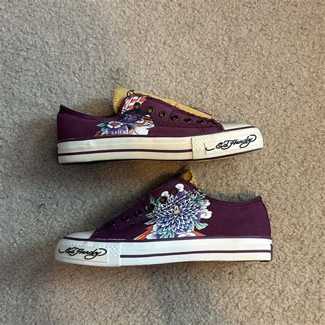 Ed Hardy slip on converse Size 7 Great condition No... - Depop