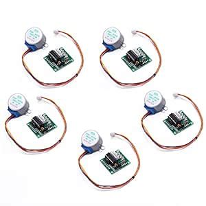 Teyleten Robot 5 Sets 28BYJ-48 ULN2003 5V Stepper Motor + ULN2003 ...