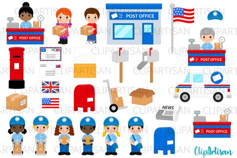 Post Office Clip Art, Mail Carrier Graphic by ClipArtisan · Creative ...