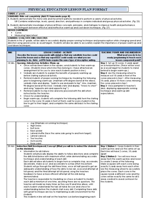 Image result for Pe Lesson Objectives