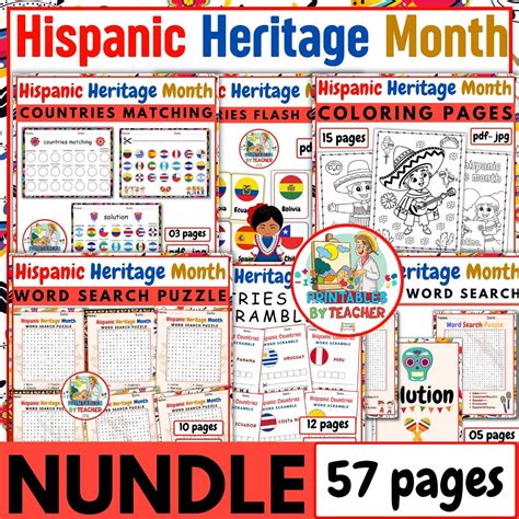 National Hispanic Heritage Month Activities BUNDLE | Hispanic games ...