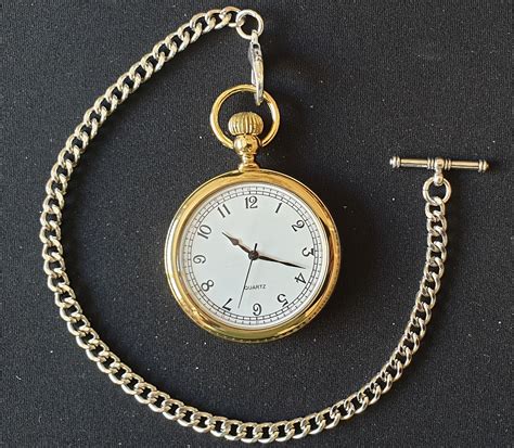 Golden Pocket Watch With Chain