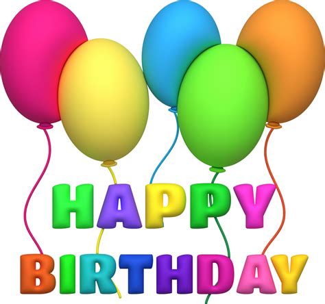 illustration 3D . Happy birthday words and colorful balloons. 23354713 PNG