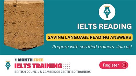 Saving Language Reading Answers - IELTS Reading Test