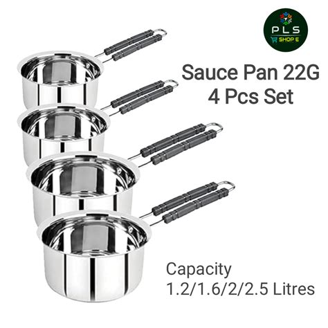 PLS Stainless Steel 22G Sauce Pan Set Of 4 – PLS SUPER BAZAR