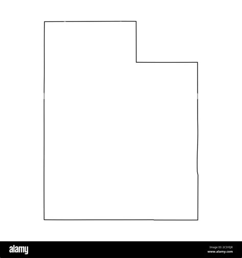 Utah UT state Map USA. Black outline map isolated on a white background ...