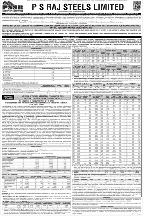 PS Raj Steels IPO Date, Price, GMP, Review, Details
