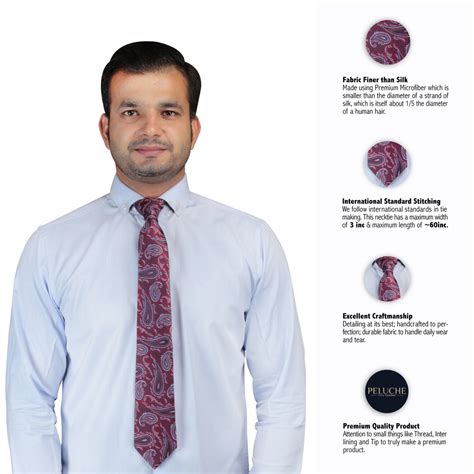 Buy Uptown Maroon Colored Microfiber Necktie for Men | Genuine Branded ...