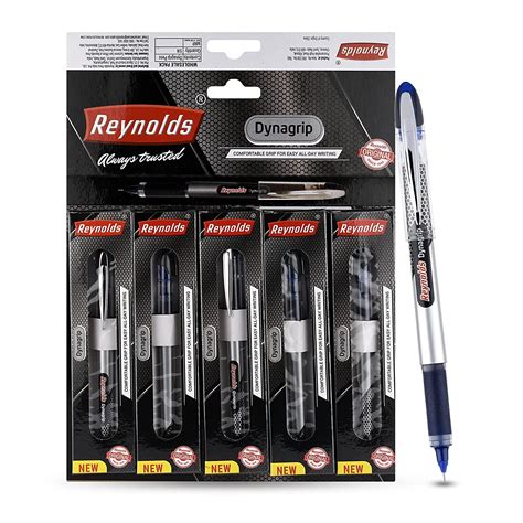 Reynolds Dynagrip Roller Ball Pen Blue Ink-Pack of 10 : Amazon.in ...