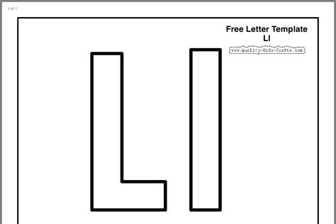 Small Letter L Outline