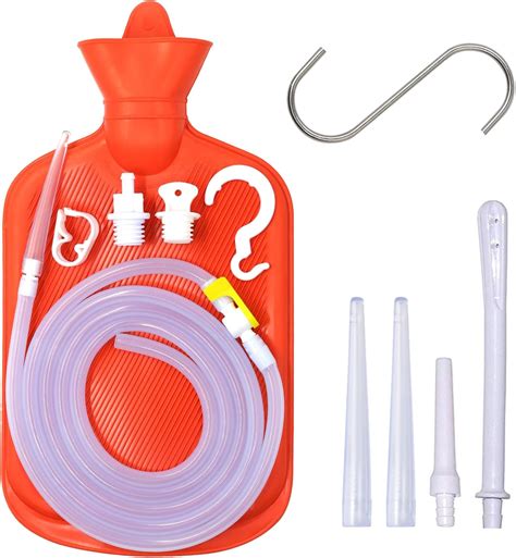 Amazon.com: Enema Bag 2L Home Enema Kit with 6.5ft Long Silicone Hose, Enema Tips, Controlable ...