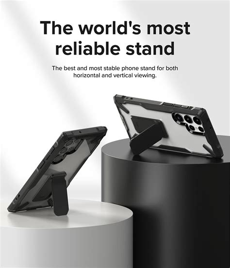 Samsung Galaxy S22 Ultra Back Cover Case | Fusion X - Black Stand