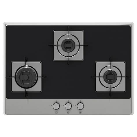 FÖRDJUPA gas hob, black/stainless steel, 72 cm (283/8") - IKEA