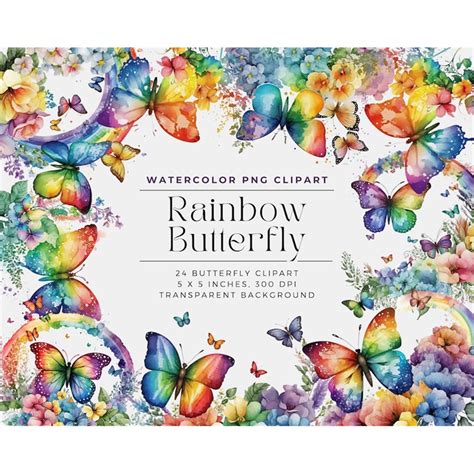 Rainbows And Butterflies Clipart