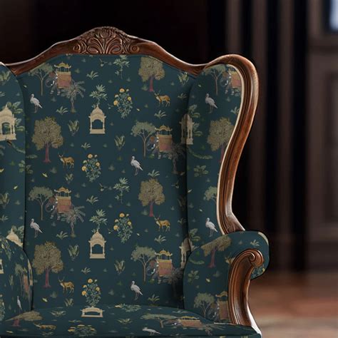 Sair Sofa and Chairs Indian Upholstery Fabric in Blue – Life n Colors