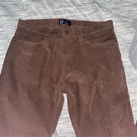 Gap cord brown pants straight fit size 34x32 - Depop