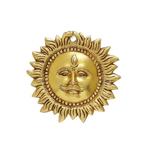 Surya Dev Brass Wall Hanging Sun Face Statue Puja Vastu Figurine Surya ...