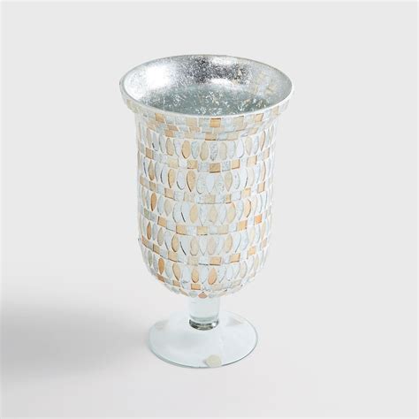 Buy Mabel Glass Mosaic Hurricane Candle Holder from Home Centre at just ...