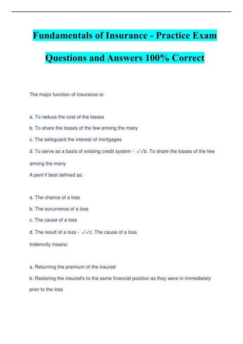 Insurance Exam Practice Test 的图像结果