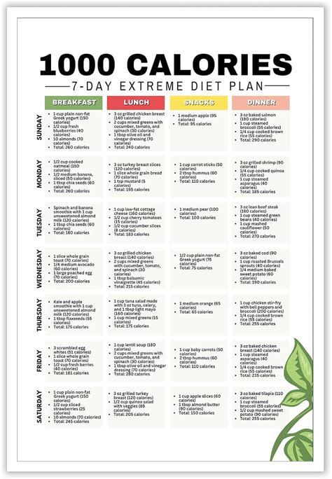 Amazon.com: KIJDID 1000 Calories Extreme Diet Plan Dietitian Low ...