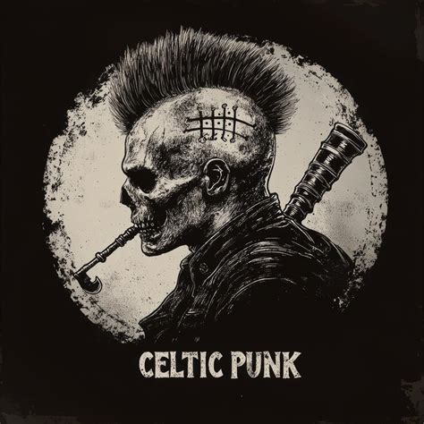 Celtic punk rock music poster hand drawn vector illustration | Premium ...