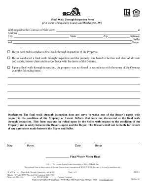 Walkthrough Form Real Estate - Fill and Sign Printable Template Online