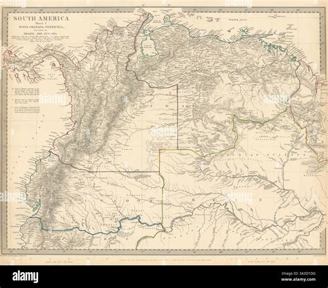 AMAZONIA.Showing "El Dorado?", missions & tribes. Brazil Ecuador.SDUK 1844 map Stock Photo - Alamy