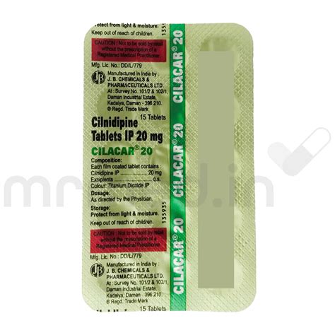 Buy Cilacar 20mg Tablet Online: Uses, Price, and Side Effects | MrMed