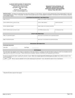 Fillable Online isbe state il isbe special education classroom size ...