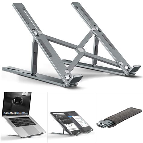 Laptop Stand, MiiKARE Aluminium Alloy Adjustable Laptop Riser Ergonomic ...