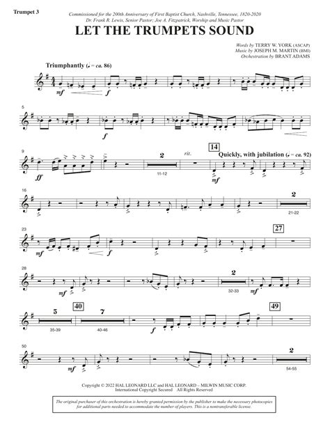 Let The Trumpets Sound - Bb Trumpet 3 by Terry W. York and Joseph M ...