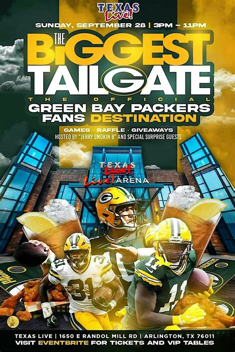 The BIGGEST Tailgate & Watch Party (Packers vs Cowboy) at Texas Live 9/ ...