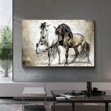 Buy Horse Paintings Canvas Wall Art Horse Portrait Pictures Extra Large ...