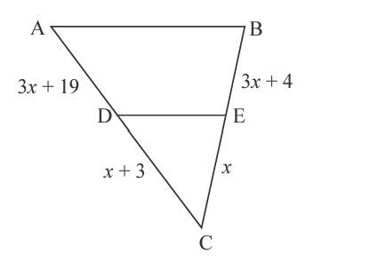 In figure, find the value of x which will make DE || AB? - Brainly.in