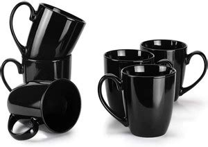 Turtle King Pack of 6 Bone China Pack of 6 Bone China Black Coffee Mugs ...