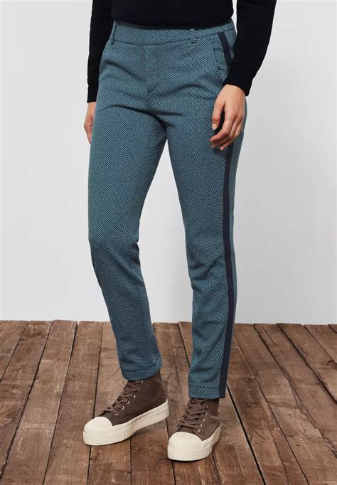 Street One Loose Fit Broek Bonny - Milky Jade Blue / Blauw | - Cotton Blues