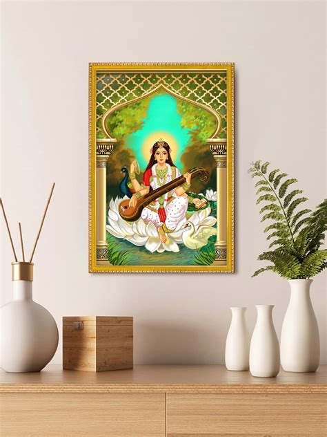 Buy 999Store Goddess Saraswati With Her Saraswati Veena And Swan ...