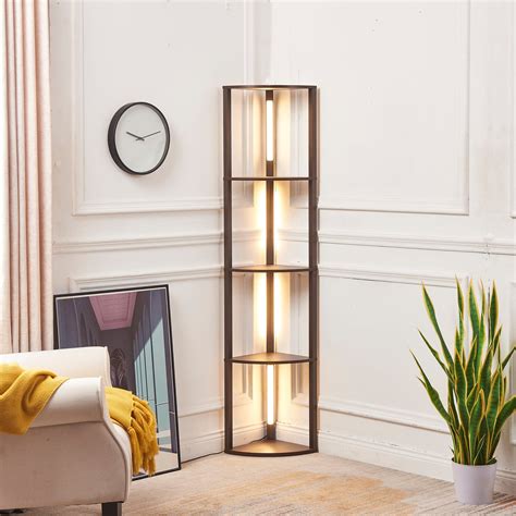 FENLO Fancy Edge - Dimmable Floor Lamp with Shelves, Luxury Corner LED ...