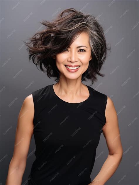 Premium Photo | Portrait photo of chinese middle age adult female wavy