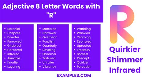 450+ 8 Letter words with R List, Meaning, PDF