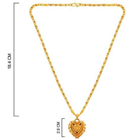 Buy Atisundar Heart Shape Gold Plated Traditional Pendant with Gold ...
