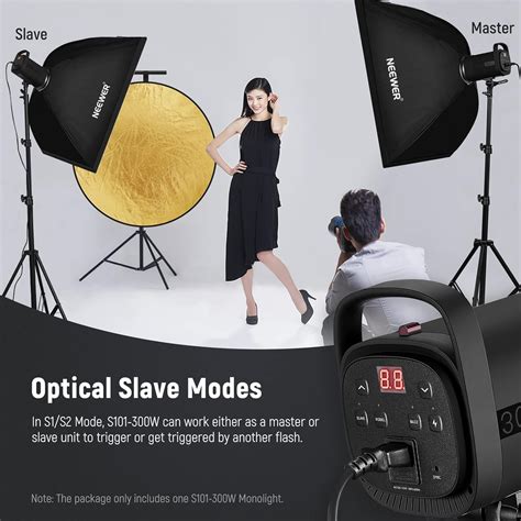 Buy NEEWER Upgraded S101-300W Studio Monolight Strobe Flash 300W 5600K ...