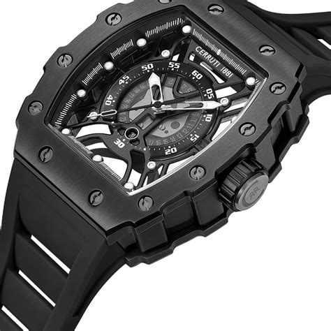 Buy Online Cerruti 1881 Quartz Analog Black Dial Black Silicone Strap ...