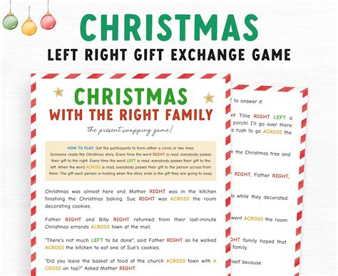 Left right game gift exchange game christmas party game printable game ...