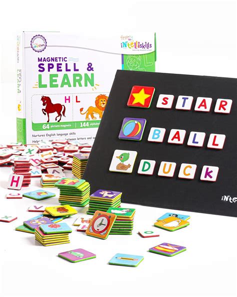 Intelliskills Premium 208 Pieces Magnetic Spell & Learn Board for Kids ...