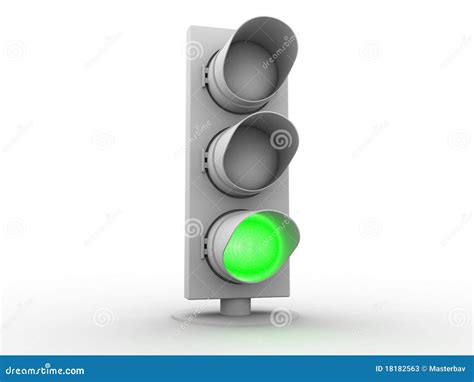 3d White Traffic Light With A Green Light Stock Image | CartoonDealer ...