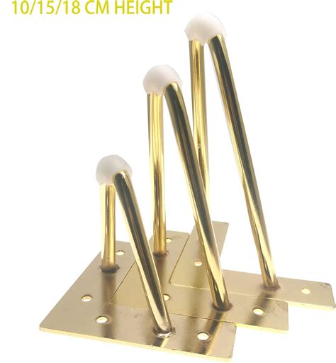 Buy M MIMHOOY 4 Inch Heavy Duty Hairpin Legs, Gold Furniture Legs ...